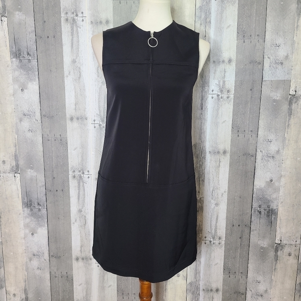 T By Alexander Wang Size 2 Black Sleeveless Zip Front Dress